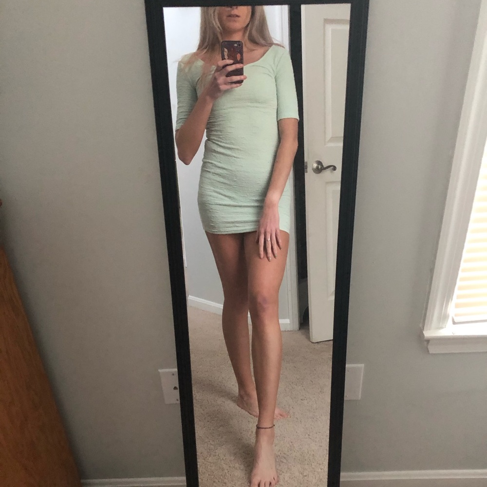 Mint green bodycon dress